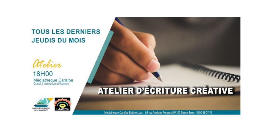 Atelier d’écriture créative – tous les derniers jeudis du mois (26 janvier 2024)